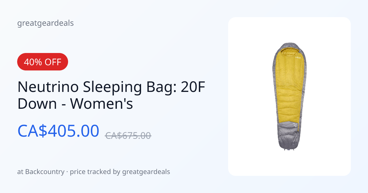 40% off Neutrino Sleeping Bag: 20F Down - Women's — greatgeardeals